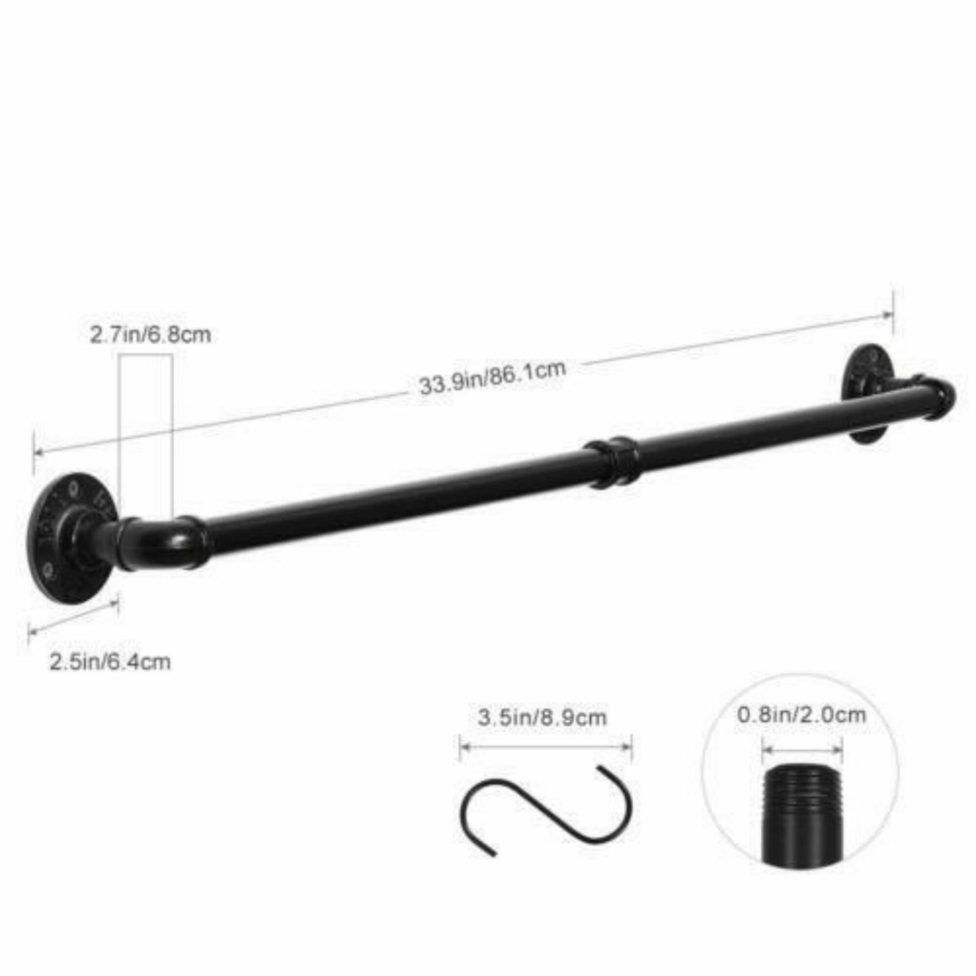 NEX™ Black Industrial Wall Mounted Metal Hanging Pot Rack